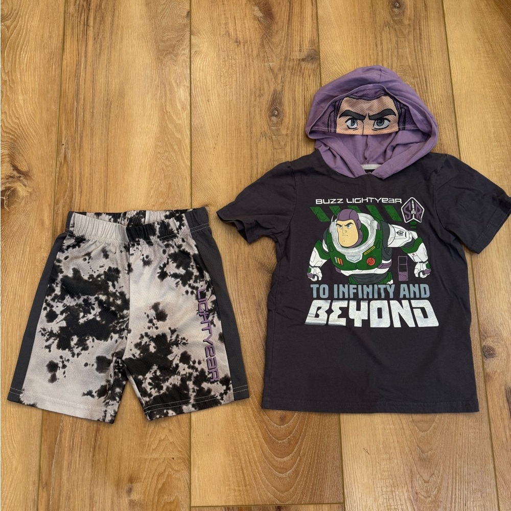Buzz Lightyear Short and Tshirt Set with Character Hood